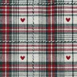 Tissu Jacquard Villars Ecru Rouge