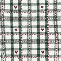 Tissu Jacquard Villars Ecru Vert 