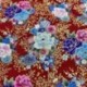 Tissu Cretonne Imprimé Foil Or rouge 