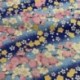 Tissu Cretonne Imprimé Foil Or bleu 