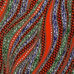 Tissu Coton Esprit Wax Nubia Glitter Orange Or 