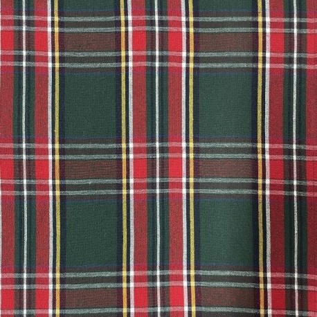 Tissu Ecossais Tartan Vert Rouge