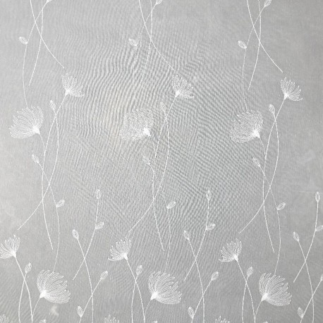 Tissu Voile Brodé Lili Blanc