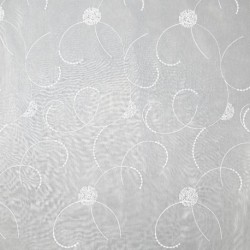 Tissu Voile Brodé Hortense Blanc