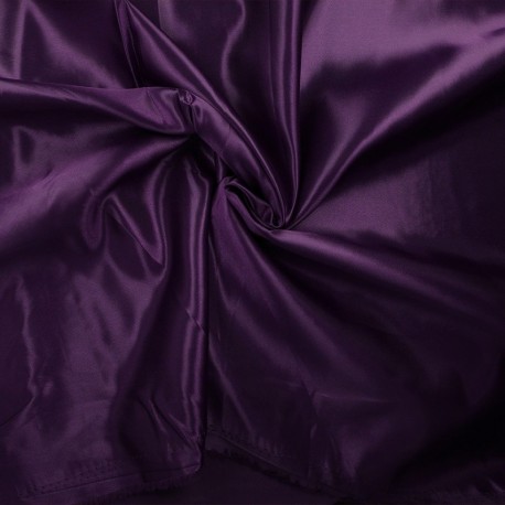 Tissu Satin Vegas Prune 