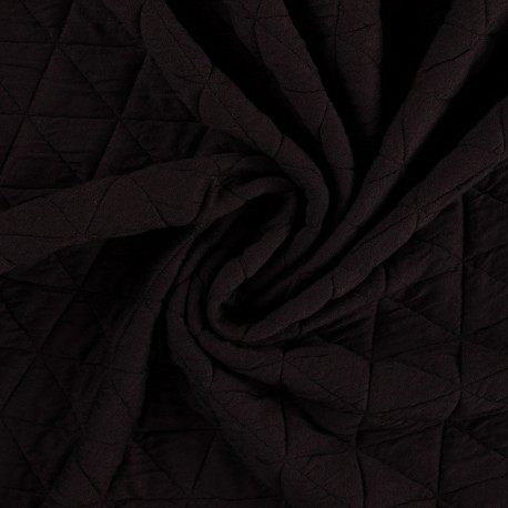 Tissu Maille Matelasse Uni Marron 