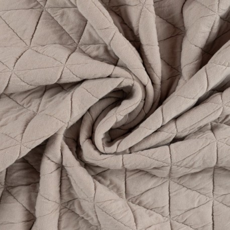 Tissu Maille Matelassé Uni Sable 