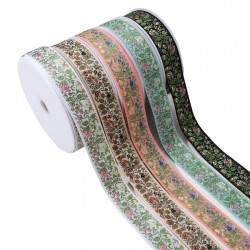 Galon jacquard fleurs