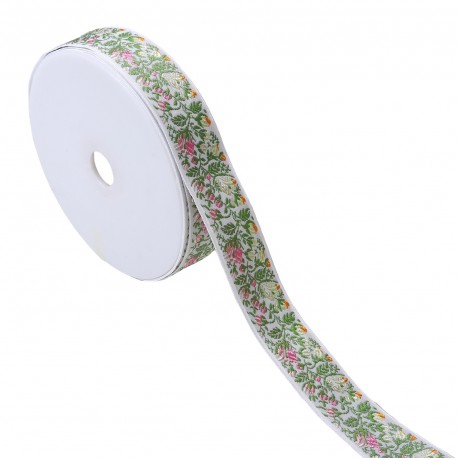 Galon jacquard fleurs