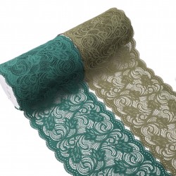 Dentelle elastique fleurs arabesques