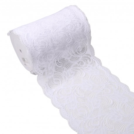 Dentelle elastique fleurs arabesques