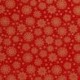 Tissu Cretonne Imrimée Foil Flocon Fond Rouge 