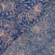 Tissu Satin Touché Velours Imprimé Bleu 