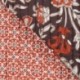 Tissu Coton Matelassé Imprrimé Motif Fleurs Marron