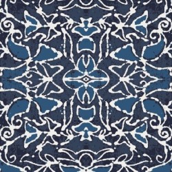 Tissu Voile de Coton Imprimé abstrait Denim