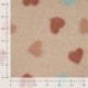 Tissu Teddy Jacquard Imprimé Coeur Sable