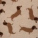 Tissu Teddy Jacquard Imprimé Chien Caramel 