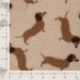 Tissu Teddy Jacquard Imprimé Chien Caramel 