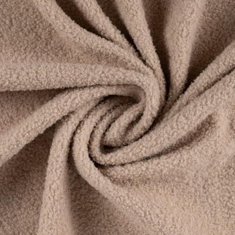 Tissu Polaire Teddy Uni Sable 