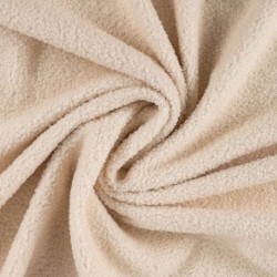 Tissu Polaire Teddy Uni Ecru 