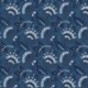 Tissu Voile de Coton Imprimé Fleur Denim