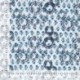 Tissu Coton Matelassé Imprimé Fleur Rond Denim 