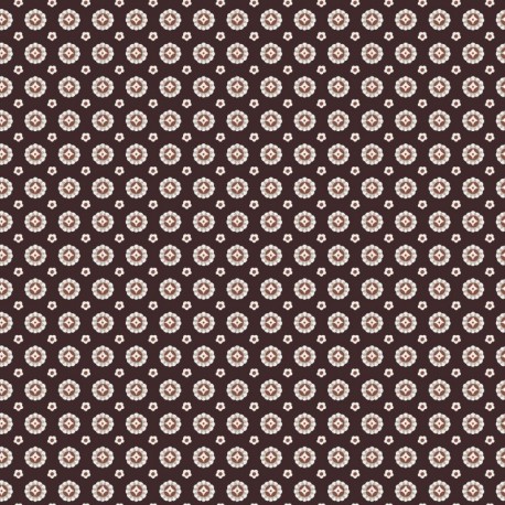 Tissu Voile de Coton Imprimé Petite Fleur Marron