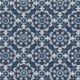 Tissu Voile de Coton Imprimé Motif Floral Denim 