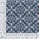 Tissu Voile de Coton Imprimé Motif Floral Denim 