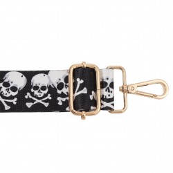 Sangle tete de mort 38x135cm Noir - 