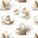 Tissu Effet 3D Squirrel Imprimé Ecureuil