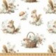 Tissu Effet 3D Squirrel Imprimé Ecureuil