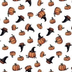 Tissu Effet 3D Zucca Imprimé Citrouille