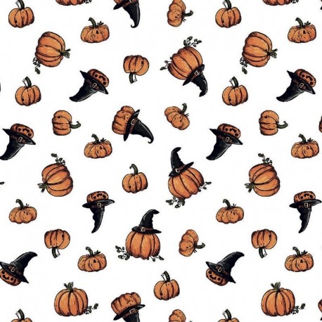 Tissu Effet 3D Zucca Imprimé Citrouille