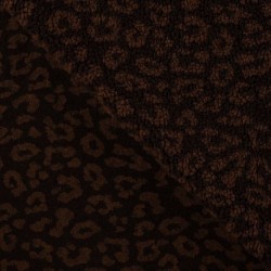 Tissu Teddy Jacquard Leopard Marron 
