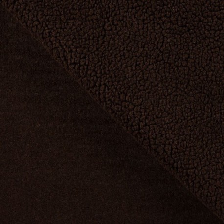 Tissu Teddy Uni Marron Foncé