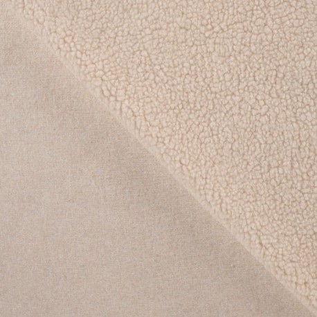 Tissu Teddy Uni Ecru
