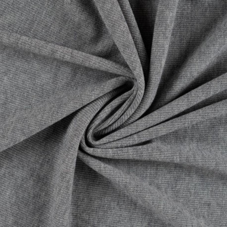 Tissu Tricot Uni Gris Clair