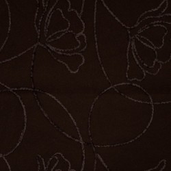 Tissu Caban Brodé Marron Foncé