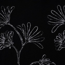 Tissu Caban Brodé Noir