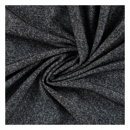 Tissu Aspect Chevrons Brossé Noir