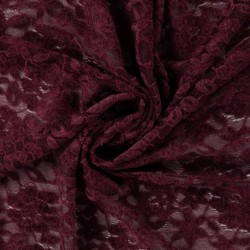 Tissu Dentelle Lie de Vin