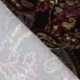 Tissu Serge de Viscose Imprimé Végétale Lie de Vin