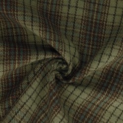 Tissu Jacquard Ecossais Vert marron