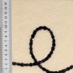 Tissu Nuza Brodé Poils Longs Blanc 
