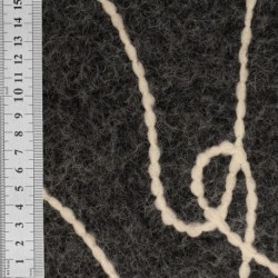 Tissu Nuza Brodé Poils Longs Ardoise 
