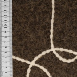 Tissu Nuza Brodé Poils Longs Chocolat 