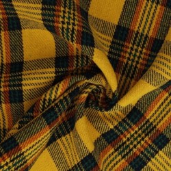 Tissu Jacquard Ecossais Jaune et vert