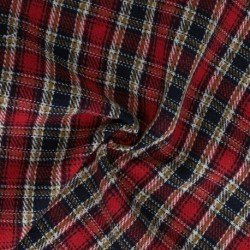 Tissu Jacquard Ecossais Rouge et bleu 