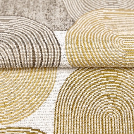 Tissu Jacquard Géométrique Grimaldi Ocre